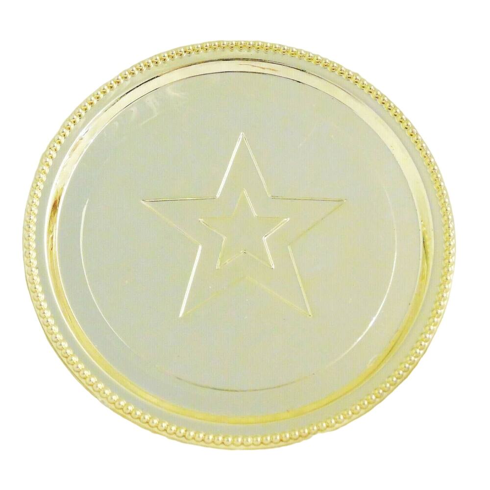 American Girl Doll Gold Cake Platter 3.75" Round Birthday Party Treat Plate Star